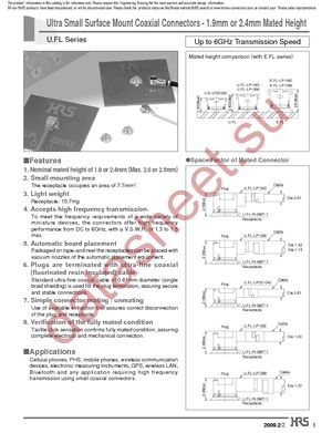 U.FL-2LP(V)-04N2-A-(1000) datasheet  